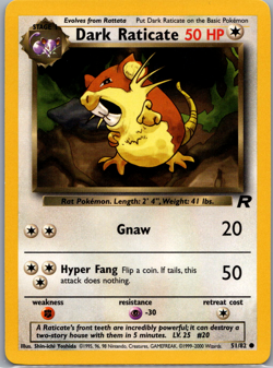 Dark Raticate Common Team Rocket 51/82 NM - Pokemon TCG! - Image 1