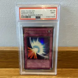 Yu-Gi-Oh! Mirror Force Trap-Normal Metal Raiders Europe 2003 PSA 9 E138 - Image 1