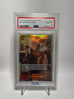 2024 One Piece OP08 Silvers Rayleigh SEC PSA 10 GEM MT 5522 - Image 1