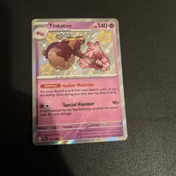 Pokemon Tinkaton Holo Baby Shiny Card 167/091 Sv: Paldean Fates - Image 1