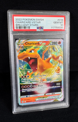 Pokemon Charizard VSTAR Full Art Holo Rare 2022 Brilliant Stars SWSH PSA 10 #018 - Image 1