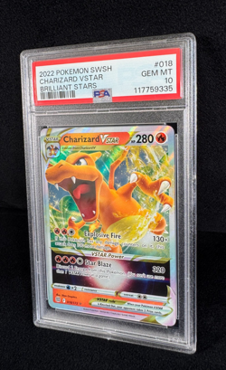 Pokemon Charizard VSTAR Full Art Holo Rare 2022 Brilliant Stars SWSH PSA 10 #018 - Image 4