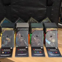 All 4 MTG Warhammer 40k Commander Decks. Dragon Shield Sleeves, Ultra-pro Cases - Image 2