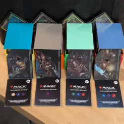 All 4 MTG Warhammer 40k Commander Decks. Dragon Shield Sleeves, Ultra-pro Cases - Image 3