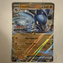 Pokemon Jumbo Lucario ex 051/131 Prismatic Evolutions Stamped Oversized Card 2 - Image 1