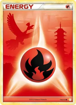 Pokemon TCG Fire Energy Ho-Oh Pokemon HeartGold Collection Japanese Card - Image 1