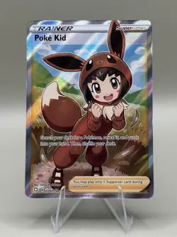 Pokemon Poke Kid Full Art Ultra Rare Supporter Holo Shining Fates #070/072 - Image 1