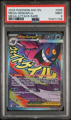 Mega Gengar ex 2026 Pokemon ASC 269/217 Mega Attack Rare Holo EN PSA 9 - Image 1