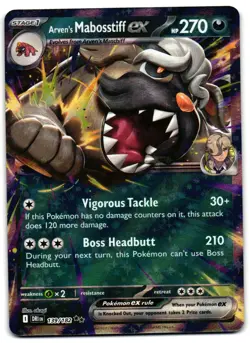 Arven's Mabosstiff ex 139/182 - Destined Rivals Pokemon TCG - M/LP Card - Image 1