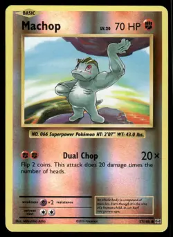 Pokemon Cards Machop 57/108 Reverse Holo Evolutions Common NM - Image 1