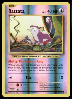 Pokemon Cards Rattata 66/108 Reverse Holo Evolutions Common NM - Image 1