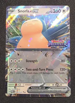 Pokemon Snorlax EX Prismatic Evolutions Stamped Card 076/131 NM - Image 1