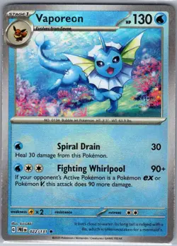 Vaporeon Poke Ball 022/131 SV: Prismatic Evolutions - Pokemon Card - NM - Image 1