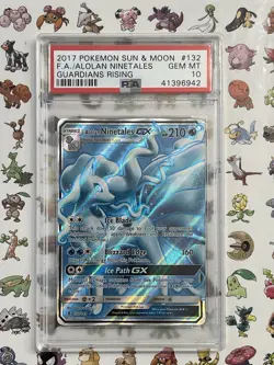 Pokemon Alolan Ninetales GX 132/145 PSA 10 Gem Mint SM Guardians Rising Full Art - Image 1