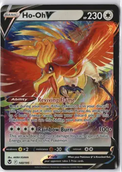 Ho-Oh V 140/195 Swsh12 Sword & Shield Silver Tempest Holo NM Pokemon Card - Image 1