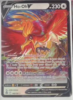 Pokemon TCG Ho-Oh v Silver Tempest Holo Ultra Rare Card 140/195 NM Condition - Image 1