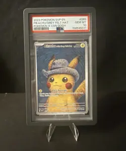 2023 Pokemon Pikachu Van Gogh Grey Felt Hat Promo SVP EN #085 PSA 10 GEM MINT - Image 1
