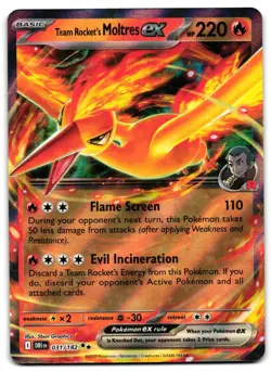 Team Rocket's Moltres ex 031/182 - 🌊 Destined Rivals Pokemon TCG 🖤 - M/LP - Image 1