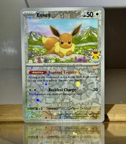 🌀’s Prismatic Evolutions Eevee 074/131 Pokemon Day 2025 Reverse Cosmos Foil NM - Image 1