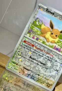 🌀’s Prismatic Evolutions Eevee 074/131 Pokemon Day 2025 Reverse Cosmos Foil NM - Image 2