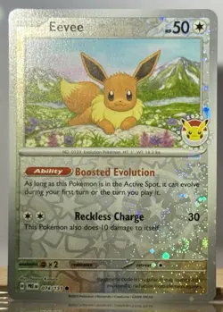 🌀’s Prismatic Evolutions Eevee 074/131 Pokemon Day 2025 Reverse Cosmos Foil NM - Image 3