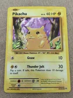 Pikachu (Cracked Ice Holo) 35/108 Holo Holo Rare Deck Exclusives Pokemon Holo LP - Image 1