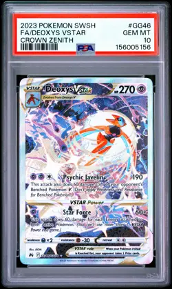 2023 POKEMON SWORD & SHIELD CROWN ZENITH #GG46 FULL ART/DEOXYS VSTAR PSA 10 - Image 1