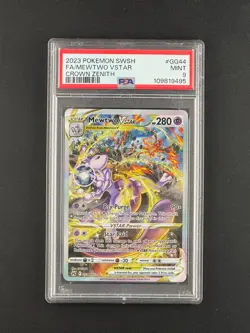 2023 Pokemon SWSH Crown Zenith #GG44 FA Mewtwo VSTAR PSA 9 MINT - Image 1