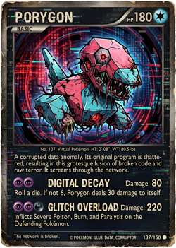 Pokemon Horror Porygon Horror Custom Card - Image 1