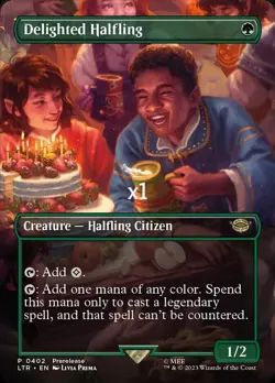 MTG Borderless LOTR: Tales of Middle-earth LTR Delighted Halfling MINT - Image 1
