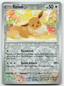 Eevee - 135/167 #135/167 (Reverse Holo) NM SV06: Twilight Masquerade TWM Pokemon - Image 1