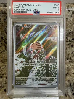 2025 POKEMON JTG EN-JOURNEY TOGETHER ILLUSTRATION RARE #165 SWINUB PSA 9 MINT - Image 1