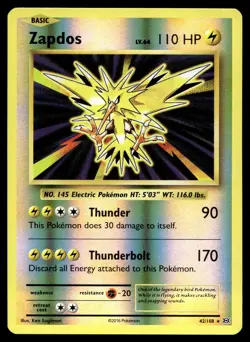 POKEMON ZAPDOS EVOLUTIONS 42/108 HOLO R REVERSE HOLO NM/M - Image 1