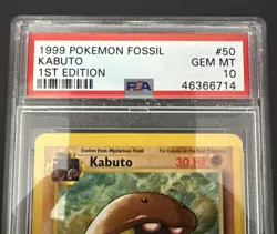Pokemon Fossil 1999 Kabuto 1st Edition #50/62 PSA 10 Gem MT - Image 2