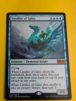 Cavalier of Gales. M20 Mythic Elemental Knight MTG Card. - Image 2