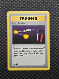 1999 POKEMON 1ST EDITION 1 BASE SET SHADOWLESS TRAINER CARD ITEM FINDER 74/102 - Image 1