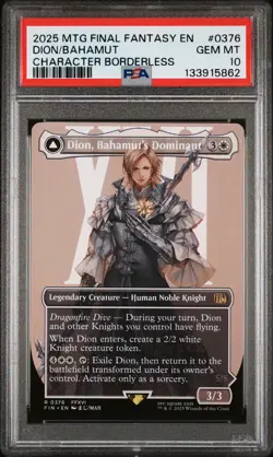 2025 MTG FINAL FANTASY BAHAMUT, WARDEN OF LIGHT/DION, BAHAMUT'S DOMINANT PSA 10 - Image 1