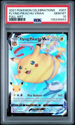 2021 Pokemon Celebrations #007 Flying Pikachu Vmax PSA10 - Image 1