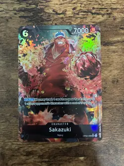 One Piece Sakazuki OP02-099 Alt Art SR Foil - Premium Booster NM ENGLISH - Image 1