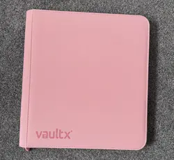 Vault X 12 Pocket Zip Binder, 480 Cards, Exo-Tec, 20 Side-Loading Pages (Pink) - Image 1