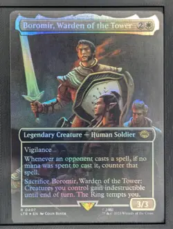 MTG LOTR Boromir, Warden of the Tower R #0407 Extended Art Foil - Image 1