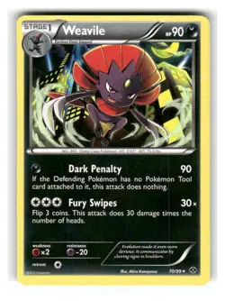 Weavile 70/99 Rare Next Destinies Pokemon Lightly Played - Image 1