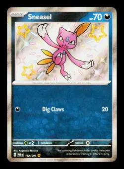 Pokemon TCG Sneasel 182/91 Baby Shiny Rare Holo - Image 1