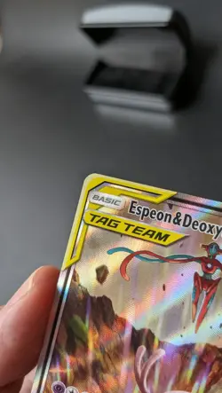 Espeon & Deoxys GX SM240 Tag Team Black Star Promo Sun & Moon Pokemon TCG NM - Image 5