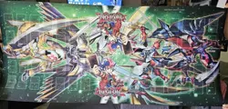 Green Zexal Yugioh 4 Four Player Playmat OTS Official Shonen Jump Konami Lot F3 - Image 1