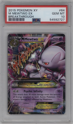 2015 pokemon xy m mewtwo ex breakthrough psa10 64/162 - Image 1
