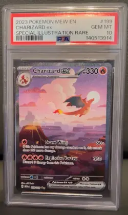 2023 POKEMON MEW EN-151 SPECIAL ILLUSTRATION RARE #199 CHARIZARD EX PSA 10 - Image 1