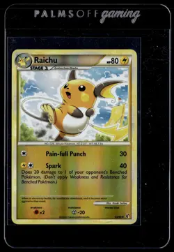 Raichu 33/90 HGSS Undaunted Reverse Holo Uncommon Pokemon - Image 1