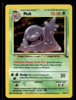 Muk 13/62 Fossil Rare Holo Pokemon - Image 1
