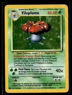 Vileplume 15/64 Jungle Rare Holo Pokemon - Image 1